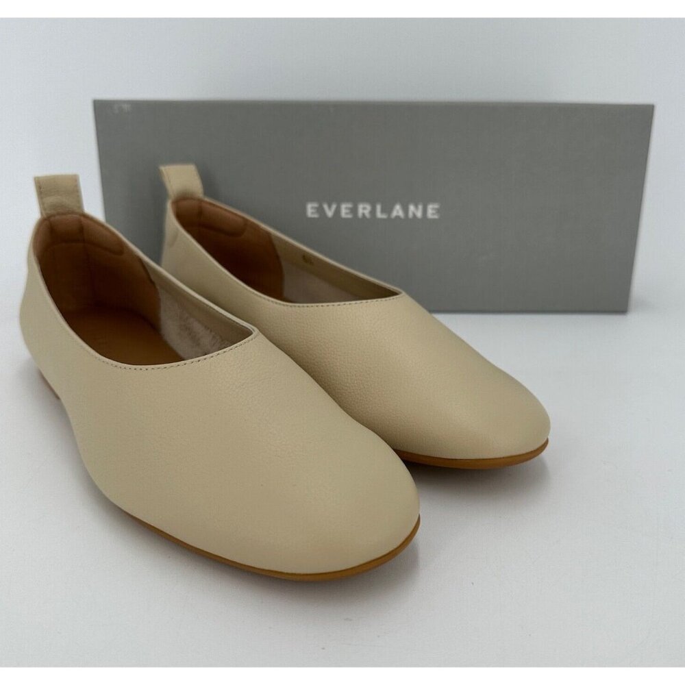 Everlane Italian Leather Day Glove Flats Cream (Ivory) sz 11 Women's Career NIB